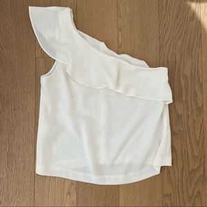 Club Monaco NWT white one shoulder top, size 0